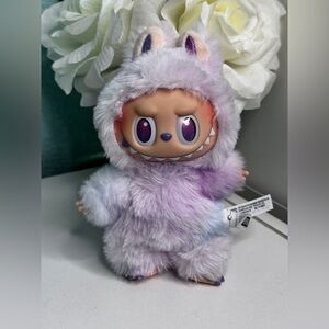 Pop Mart Labubu Plush Toy with Purple and White Fur
